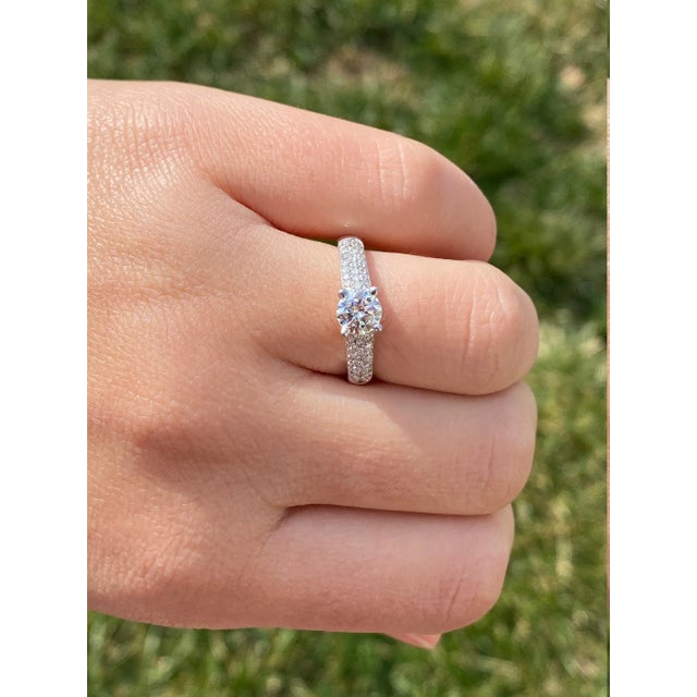 The Lydian: Ladies 14K White Gold and Diamond Engagement Ring For Sale - Image 9 of 9