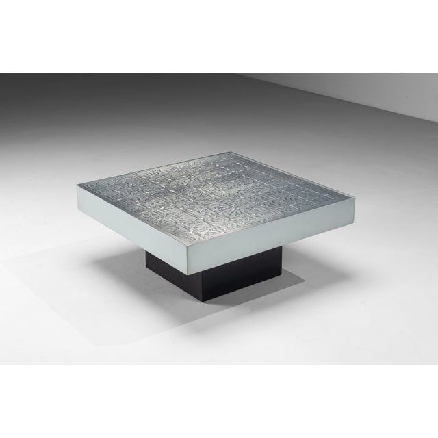 Wood Etched Coffee Table by Bernhard Rohne, 1970s For Sale - Image 7 of 15
