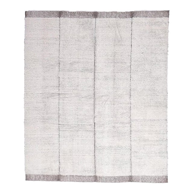 1970s Living Room Earthly White Kilim Rug For Sale