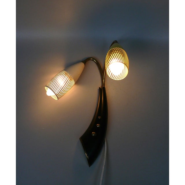 Brass, Yellow, Beige and Black Wall Lamp Set from Gebrüder Cosack, 1950s, Set of 8 For Sale - Image 15 of 18