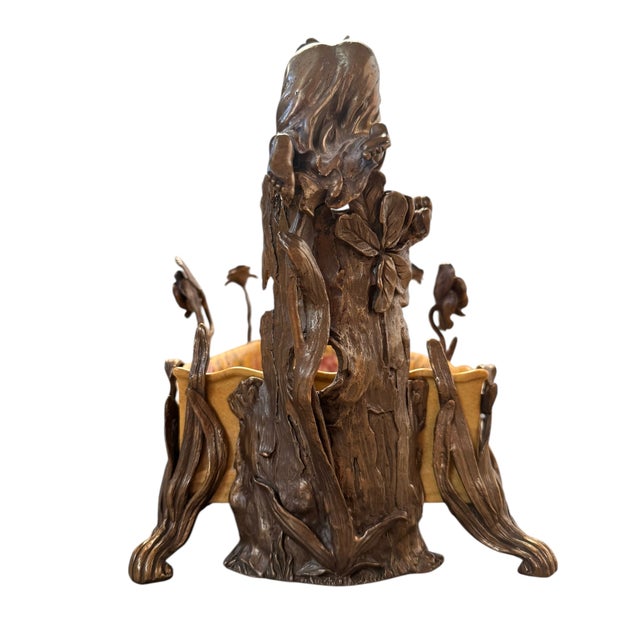 Late 20th Century Wong Lee: Art Nouveau Gilt Bronze Table Jardiniere For Sale - Image 13 of 15