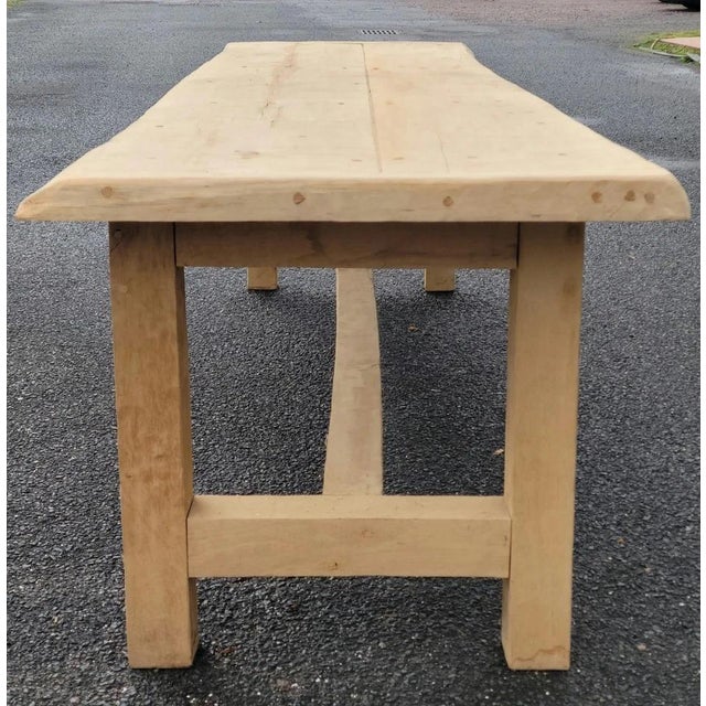Large Farmhouse Sandblasted Table, 1950s For Sale - Image 3 of 5