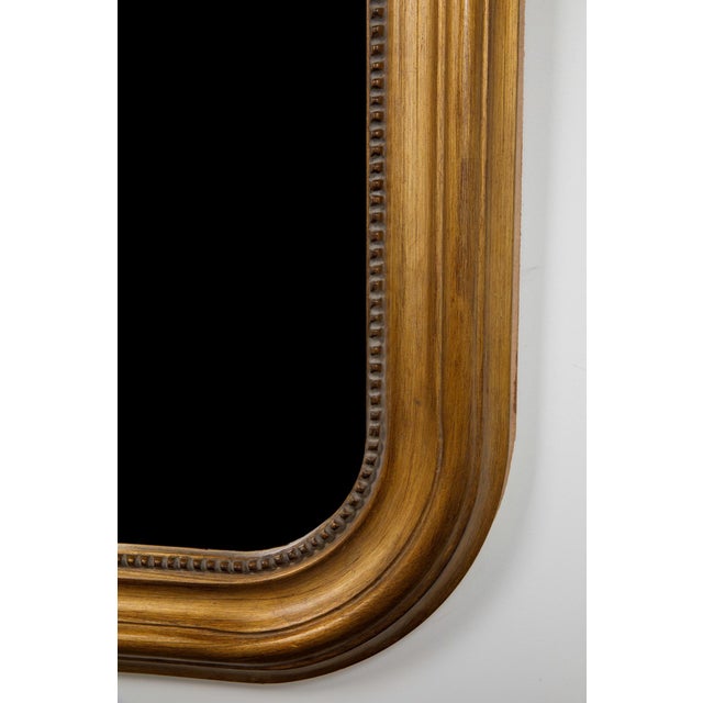 French Large French Louis Philippe Napoleon III Rounded Gilt Mirror For Sale - Image 3 of 4