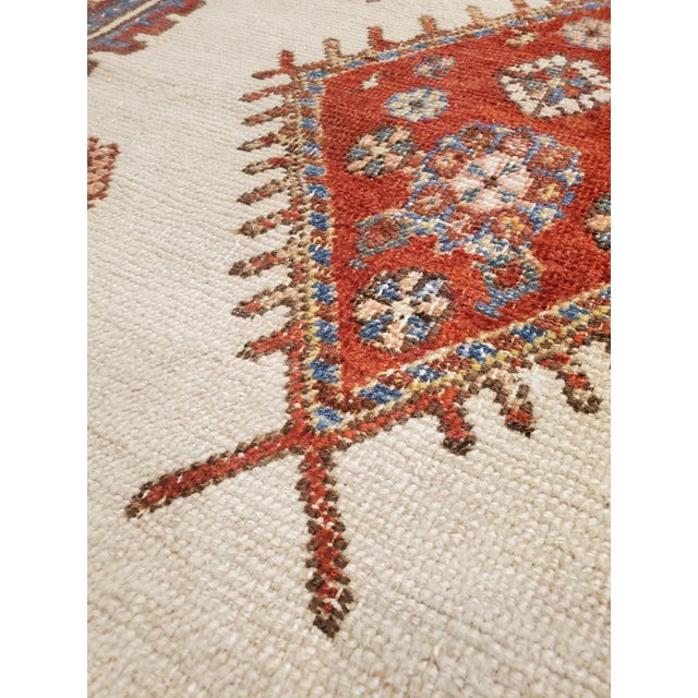 Antique Persian Bakhshaish Carpet, Handmade Wool Oriental Rug, Ivory and Rust For Sale - Image 9 of 14