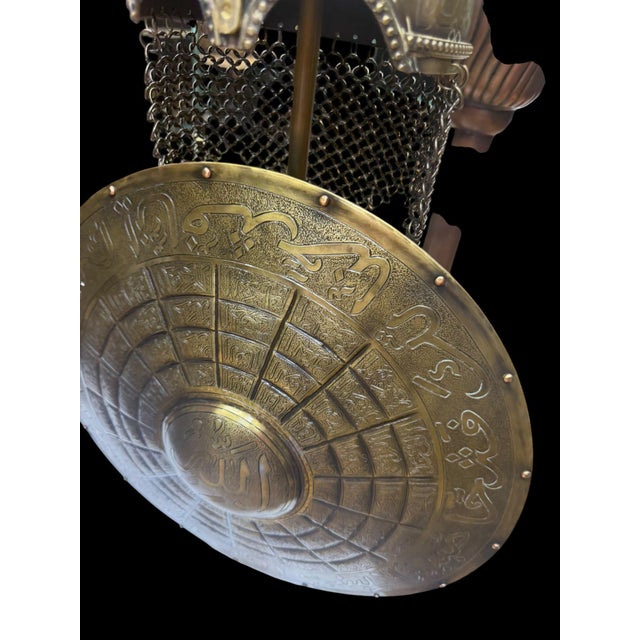 Turkish Handmade Brass Asma Al-Husna Helmet Shield Set For Sale - Image 3 of 14