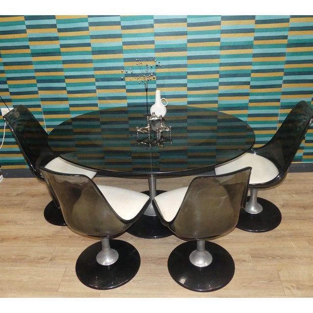 Space Age Dining Table in Glass and Aluminum, USA, 1970s For Sale - Image 12 of 13