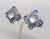 1960s Vintage 1960s Signed Hobe Frosted, Clear & Blue Rhinestone Clip Earrings-2 Pieces For Sale - Image 5 of 7