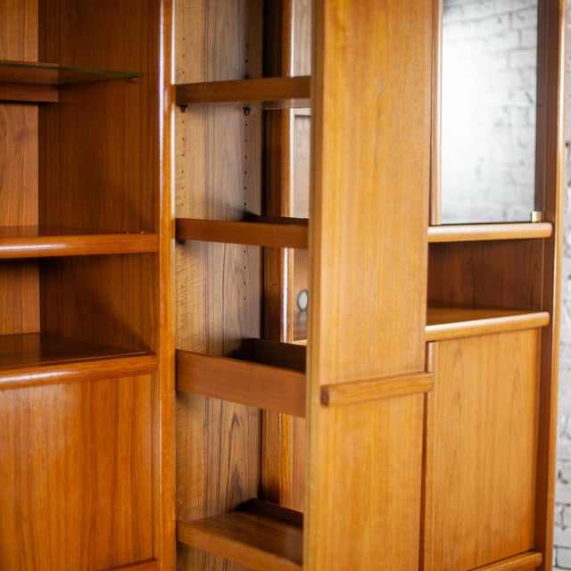 Mid to Late 20th Century Scandinavian Modern Teak 3 Piece Display Cabinet or Storage Unit Lighted For Sale - Image 13 of 18