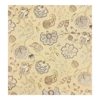 P Kaufmann "Westminster" Vanilla Jacobean Cotton Twill Fabric- 5.5 Yards For Sale