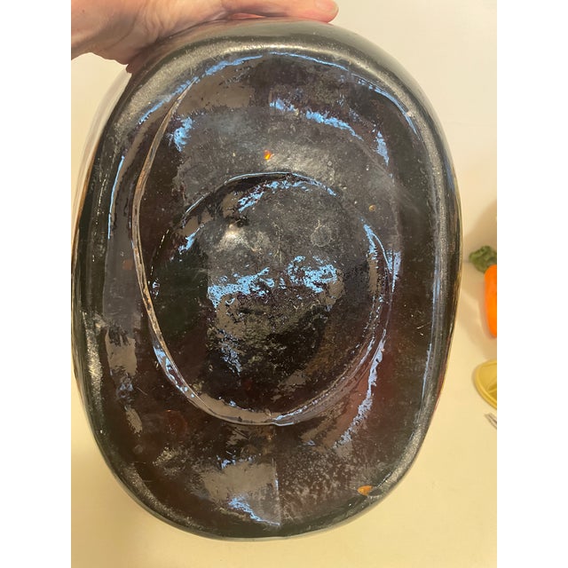 Early 20th Century French Demijohn Wine Bottle Jug Handblown Amber Brown Glass 18" For Sale - Image 11 of 12