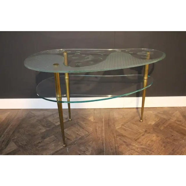 Mid-Century Engraved Clear Glass Coffee Table, 1950s For Sale - Image 13 of 18