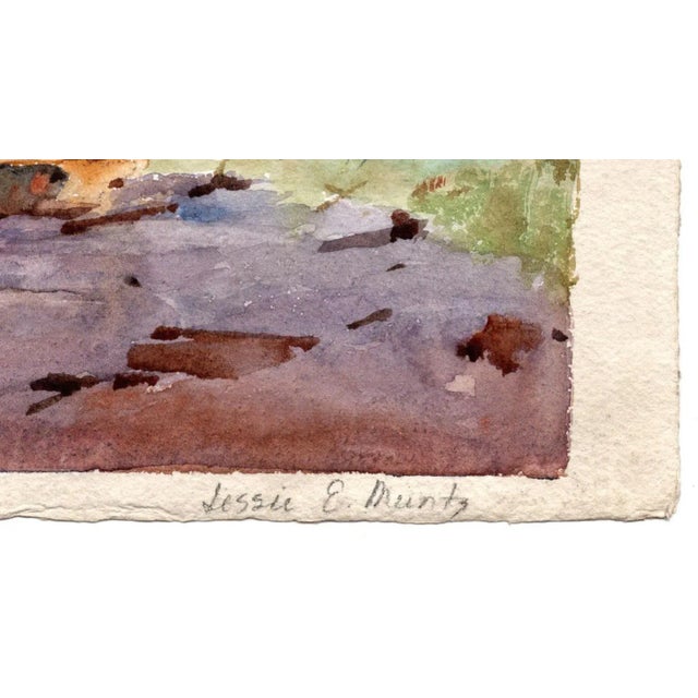 Signed Jessie E. Muntz (Great Britian, Active 1903-1924) Landscape Scene, Watercolor (Framed) For Sale In Denver - Image 6 of 12
