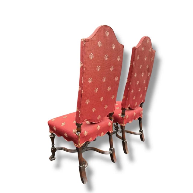 Late 20th Century Pair of Vintage Baroque Style Accent Chairs For Sale - Image 5 of 9