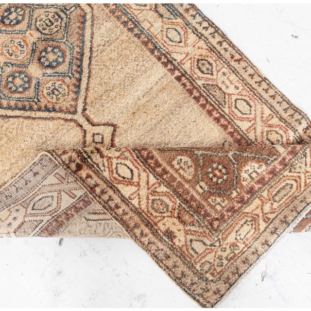 Late 19th Century Camel Antique Persian Sarab Handmade Wool Runner For Sale - Image 5 of 7
