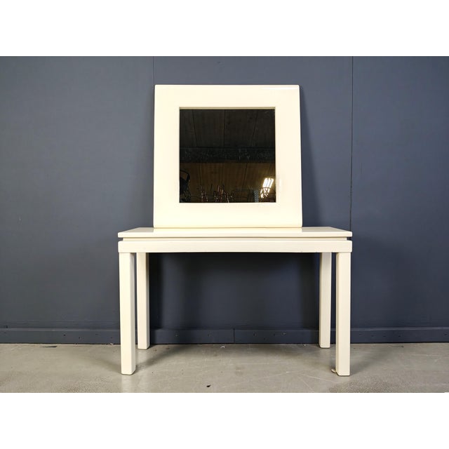 Vintage Lacquer Console with Mirror from Jean Claude Mahey, France, 1980s, Set of 2 For Sale - Image 9 of 11