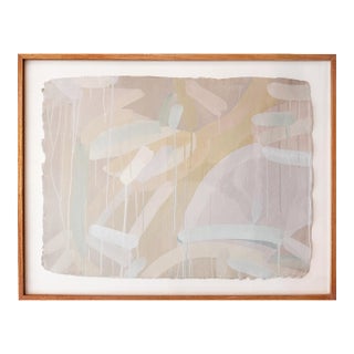 Late 20th Century Carol Cohen Hamoy Abstract Gouache Painting, Handmade Paper #2 For Sale