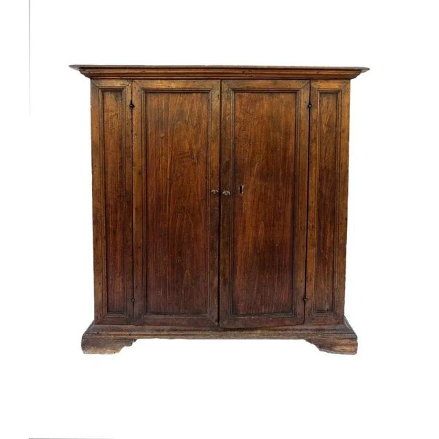 Italian Walnut Two Door Cupboard with Bracket Feet. For Sale In Denver - Image 6 of 10