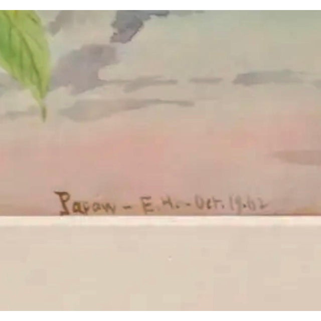 Blue Charles De Wolf Brownell, Maple Leaves Watercolor Painting 19th C. American Artist Charles DeWolf Brownell, 1902 For Sale - Image 8 of 13