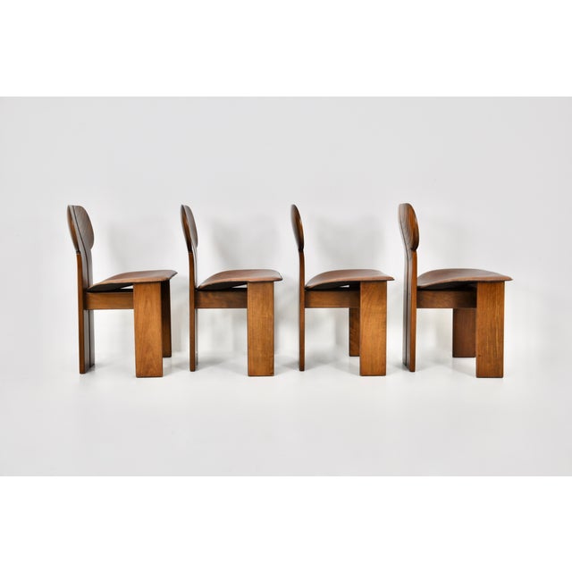 Africa Dining Chairs attributed to Afra & Tobia Scarpa for Maxalto, 1975, Set of 4 For Sale - Image 4 of 15