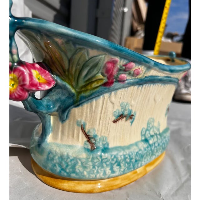 Ceramic Antique Majolica Planter For Sale - Image 7 of 8