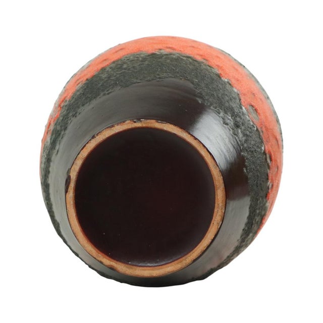 Large Orange Fat Lava Vase from Carstens Tönnieshof, West Germany, 1960s For Sale - Image 6 of 11