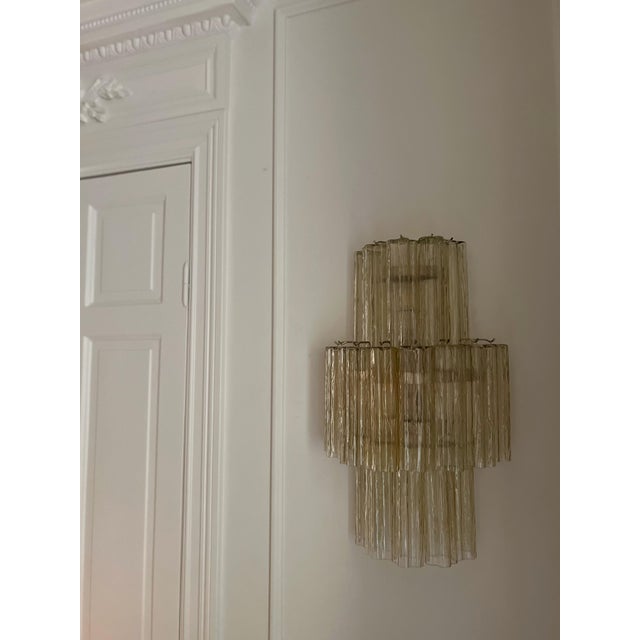 Glass Amber Murano Glass Wall Lamps, Set of 2 For Sale - Image 7 of 12