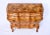 Oyster Burl Olive Commode Bombe Chest with banded top, striking wood grains, inlay details & two generously sized drawers....