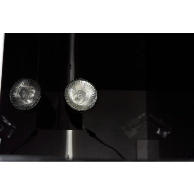 Vintage Mid Century Modern Clear Lucite & Black Acrylic Lighted Pedestal Stand For Sale - Image 17 of 18