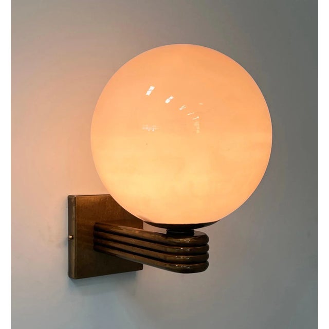 Glass 21st Century Bronzed and Opaque Coral Deco Sconce by Fabio Ltd For Sale - Image 7 of 10