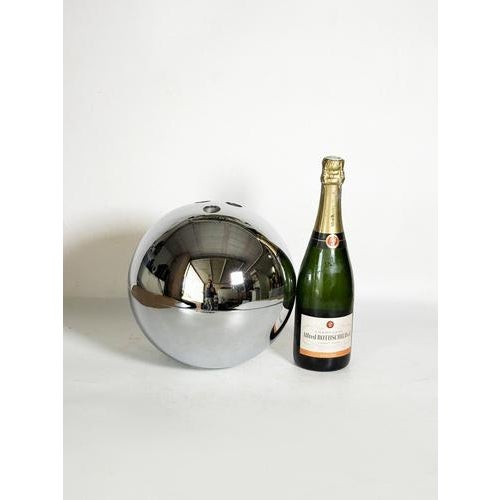 Chrome Ice Bucket in the shape of a Bowling Ball, France, 1970s For Sale - Image 3 of 9