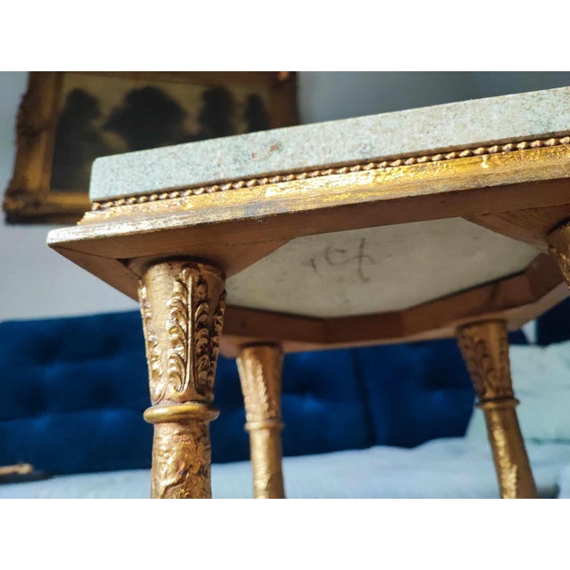 Art Nouveau Wooden Flower Stand with Marble Top, 1890s For Sale - Image 6 of 7