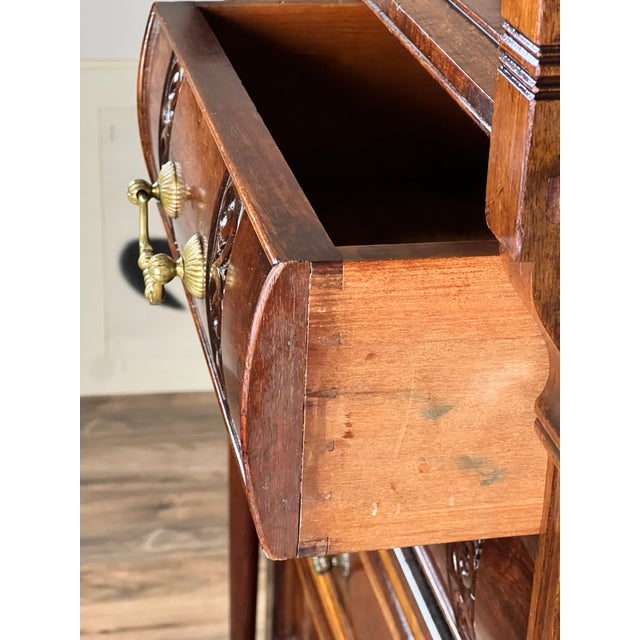 Wood Antique Victorian Aesthetic Movement Mahogany Four Over Four Gentlemen’s Chest C. 1880 For Sale - Image 7 of 13