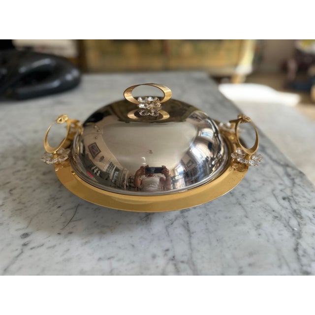Vintage Italian Serving Dish with Gilt Details, 1970s For Sale - Image 14 of 14