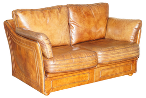 Vintage Mid-Century Modern Brown Leather Sofa from Roche Bobois
