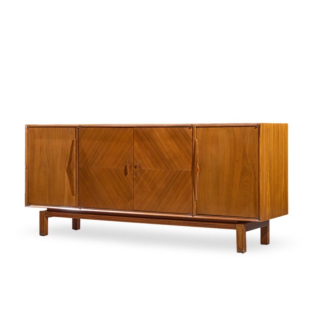 Mid-Century Modern Mount Airy Style Mid Century Walnut Harlequin Credenza For Sale - Image 3 of 9
