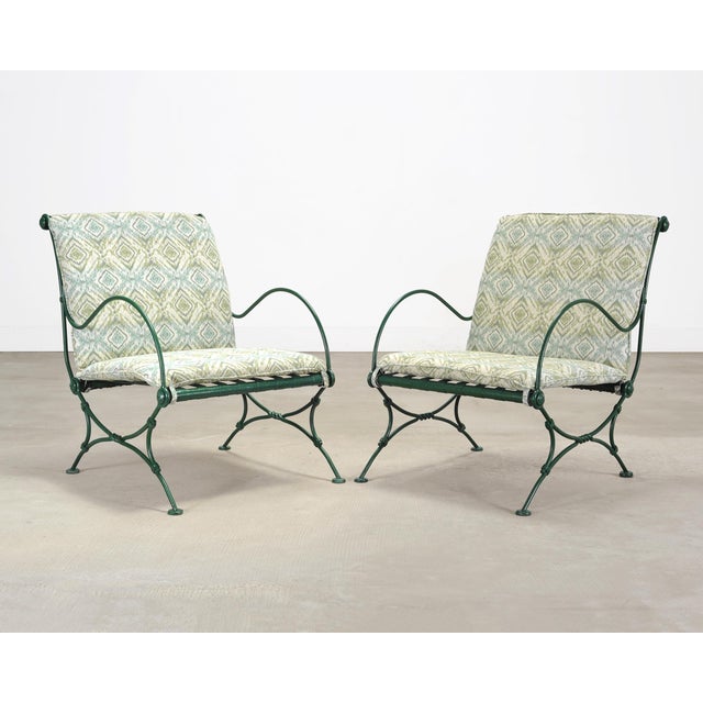 Set of Four o.w. Lee Iron Garden Lounge Chairs and Two Ottomans For Sale - Image 10 of 18