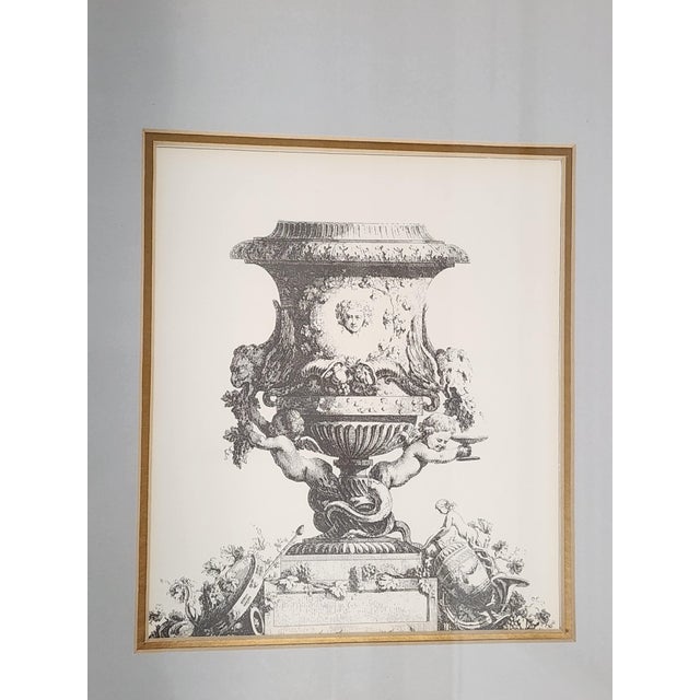 Rococo Vintage French Rococo Style 18th Century French Vase Etching by Jacques François Joseph Saly For Sale - Image 3 of 10