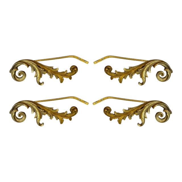 Mid 20th Century Italian Gilded Curtain Tiebacks - Set of 4 For Sale