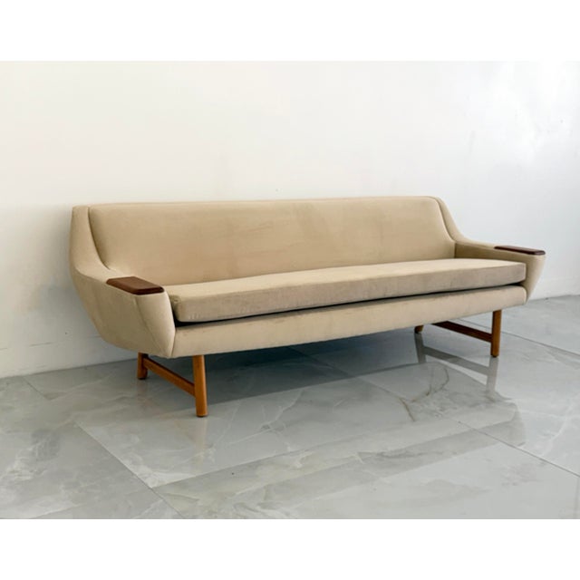 1960s Danish Modern Sofa With Teak Paws, Oak H - Base, 1960's, 2 Configurations For Sale - Image 5 of 16
