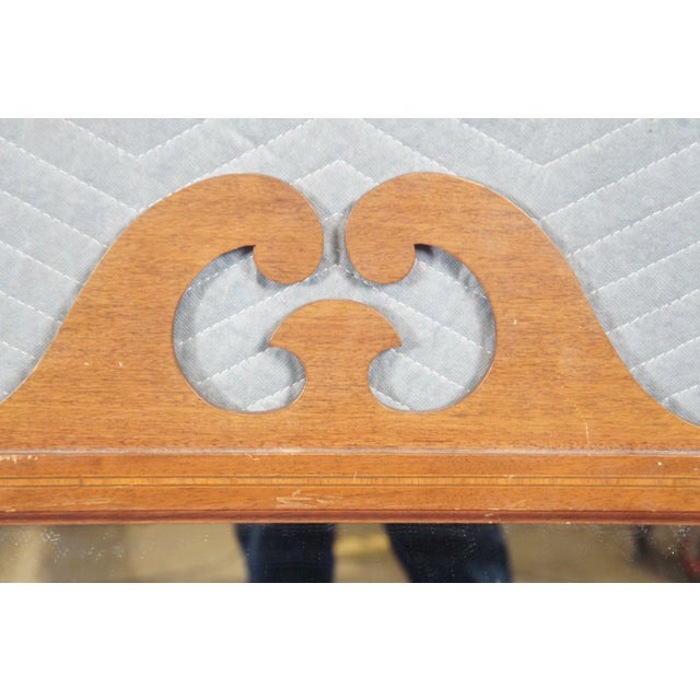 Mid 20th Century Vintage Chippendale Mahogany Inlaid Wall Vanity Mirror For Sale - Image 6 of 12