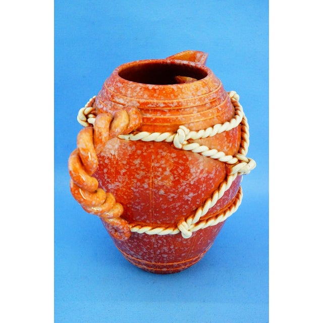 Orange Vintage Ceramic Service with Jug and Glasses by La Colonnata Sesto Fiorentino, 1920s, Set of 7 For Sale - Image 8 of 18