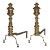 Andirons Antique Brass With Spurred Cabriole Legs and Ball Feet - A Pair For Sale