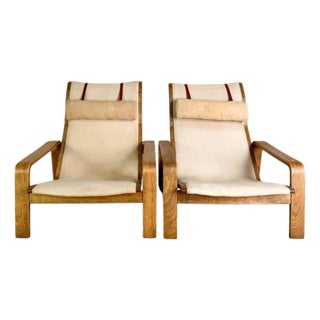 Mid-Century Pulkka Armchair in Ilmari Flanged Canvas from Asko Canvas, Set of 2 For Sale