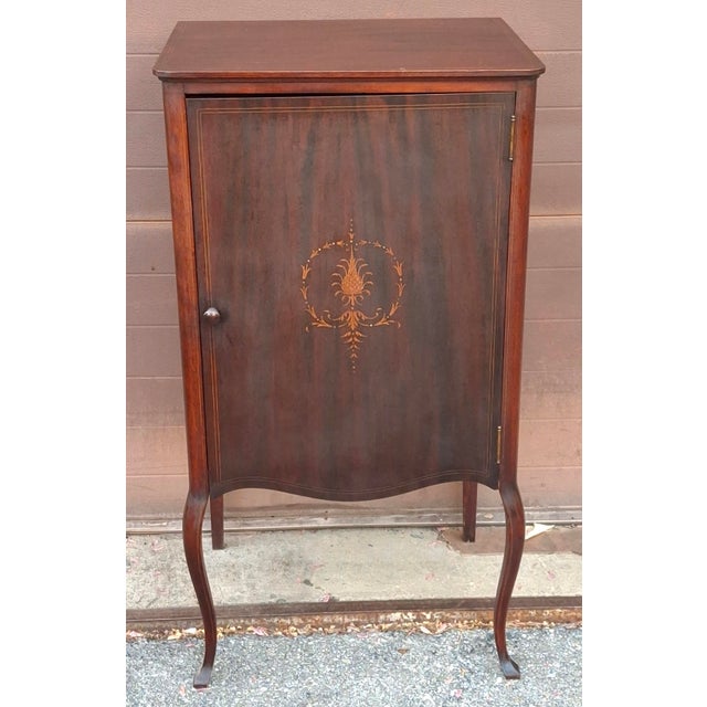 Payne Furniture Mahogany Inlaid Sheet Music Cabinet, Circa 1890s For Sale - Image 4 of 12
