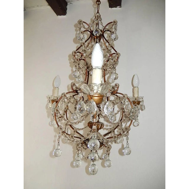 French Murano Drops Crystal Prisms Chandelier For Sale - Image 9 of 9