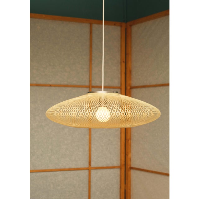 Large Ufo Hazy Yellow Flat Fiber Pattern Lamp by Atelier Robotiq For Sale - Image 4 of 8