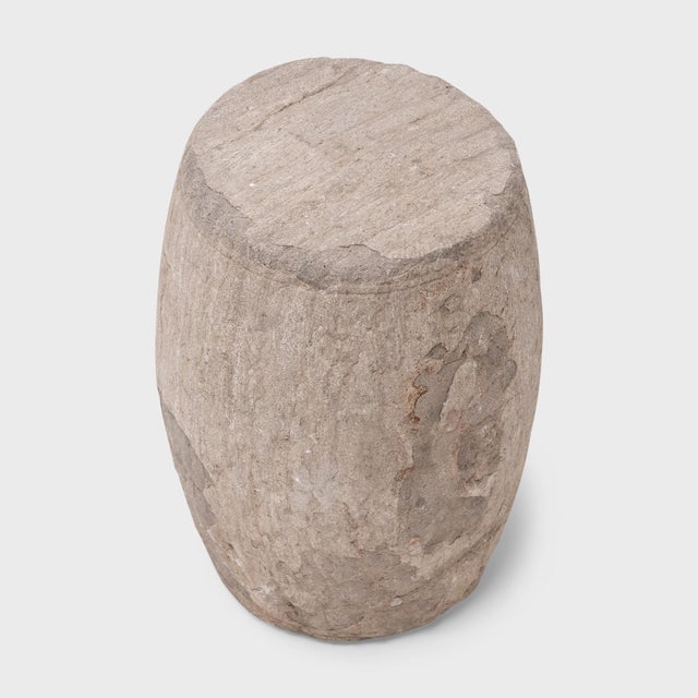 Chinese Antique Chinese Qing Limestone Drum, 18th Century For Sale - Image 3 of 4