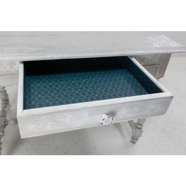 French Louis XIII Style Oak Writing Table with Shabby Finish, 19th Century For Sale - Image 11 of 14