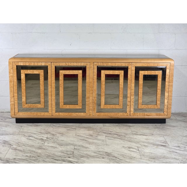 1970s Burlwood & Mirrored Glass Dresser by Romweber For Sale - Image 11 of 18