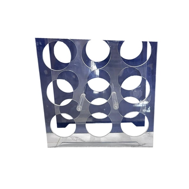 Vintage Acrylic Modular Lucite Floor Wine Rack, 21 Bottles For Sale In Naples, FL - Image 6 of 7